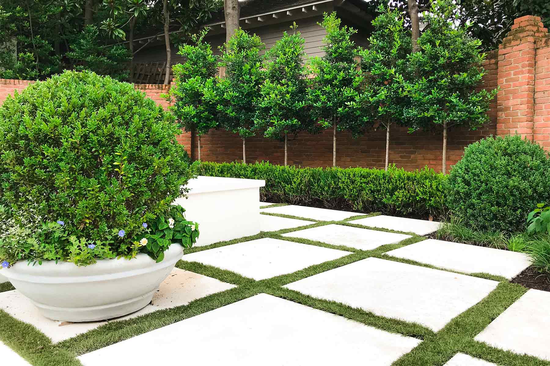 Available hardscape designs include grass block pavers
