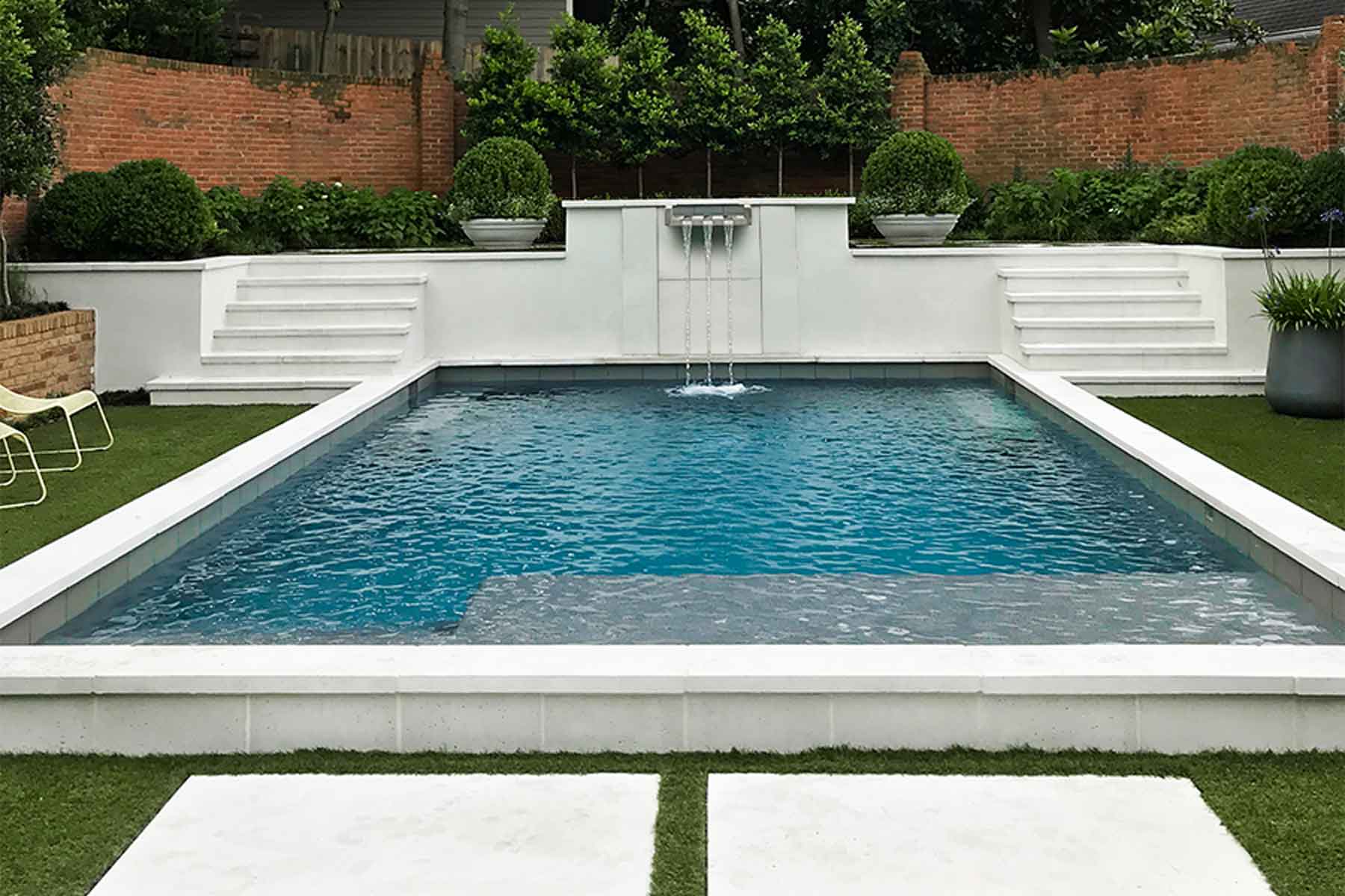 Like many of our Hardscape designs, this property has a prominent water feature