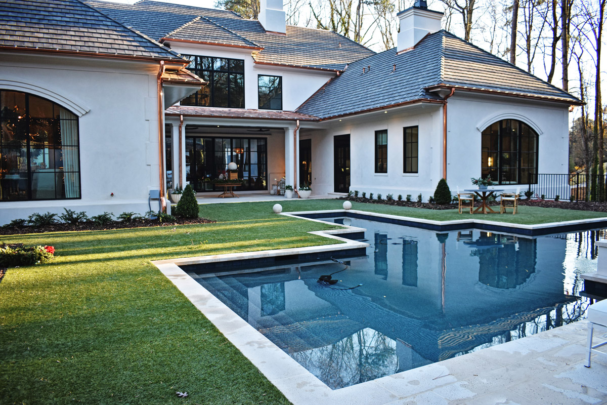 Pool Coping Tiles in the backyard of Holiday House Atlanta